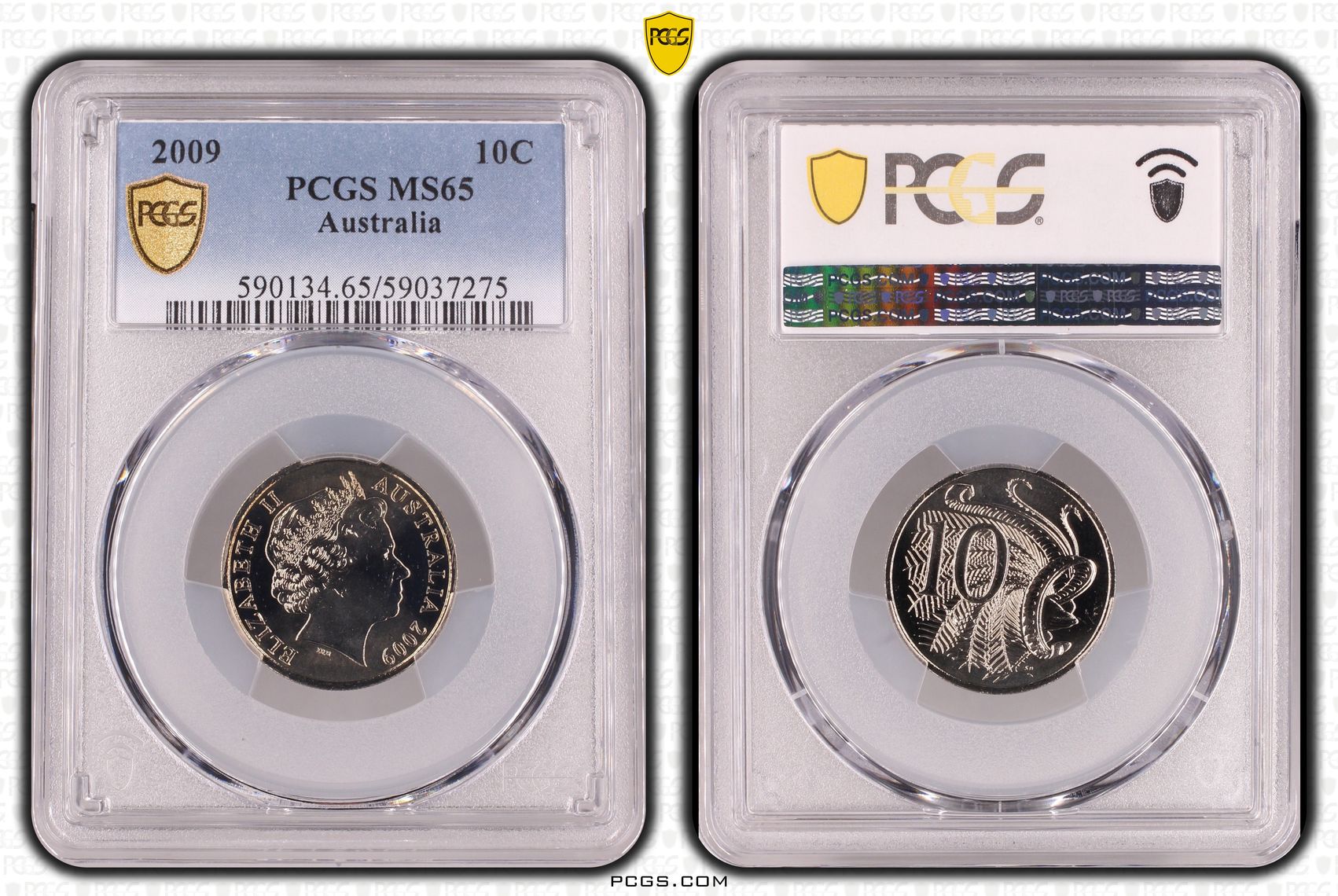 Ten Cent, 2009, PCGS MS65