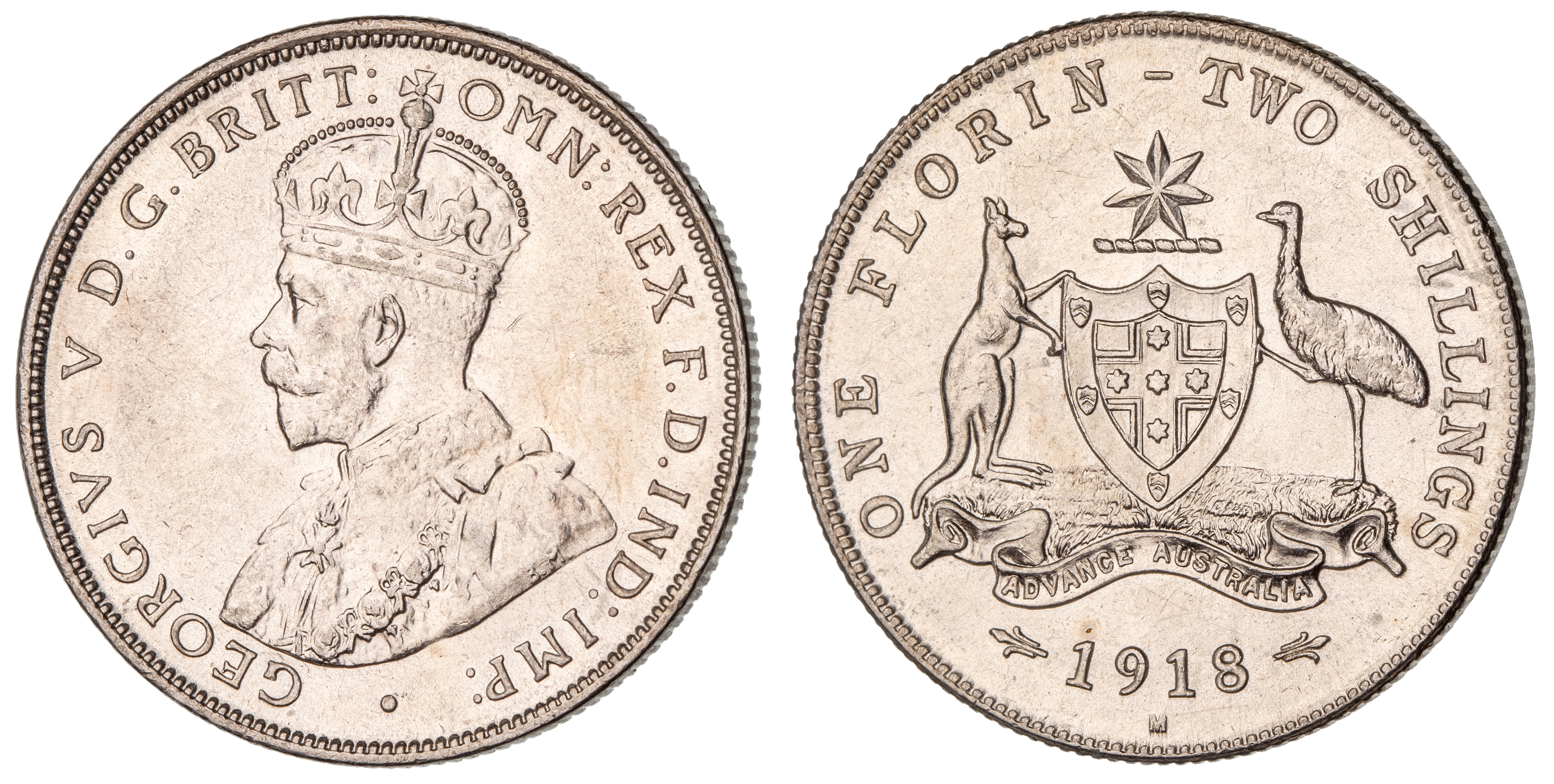 George V, Florin, 1918-M, CHU