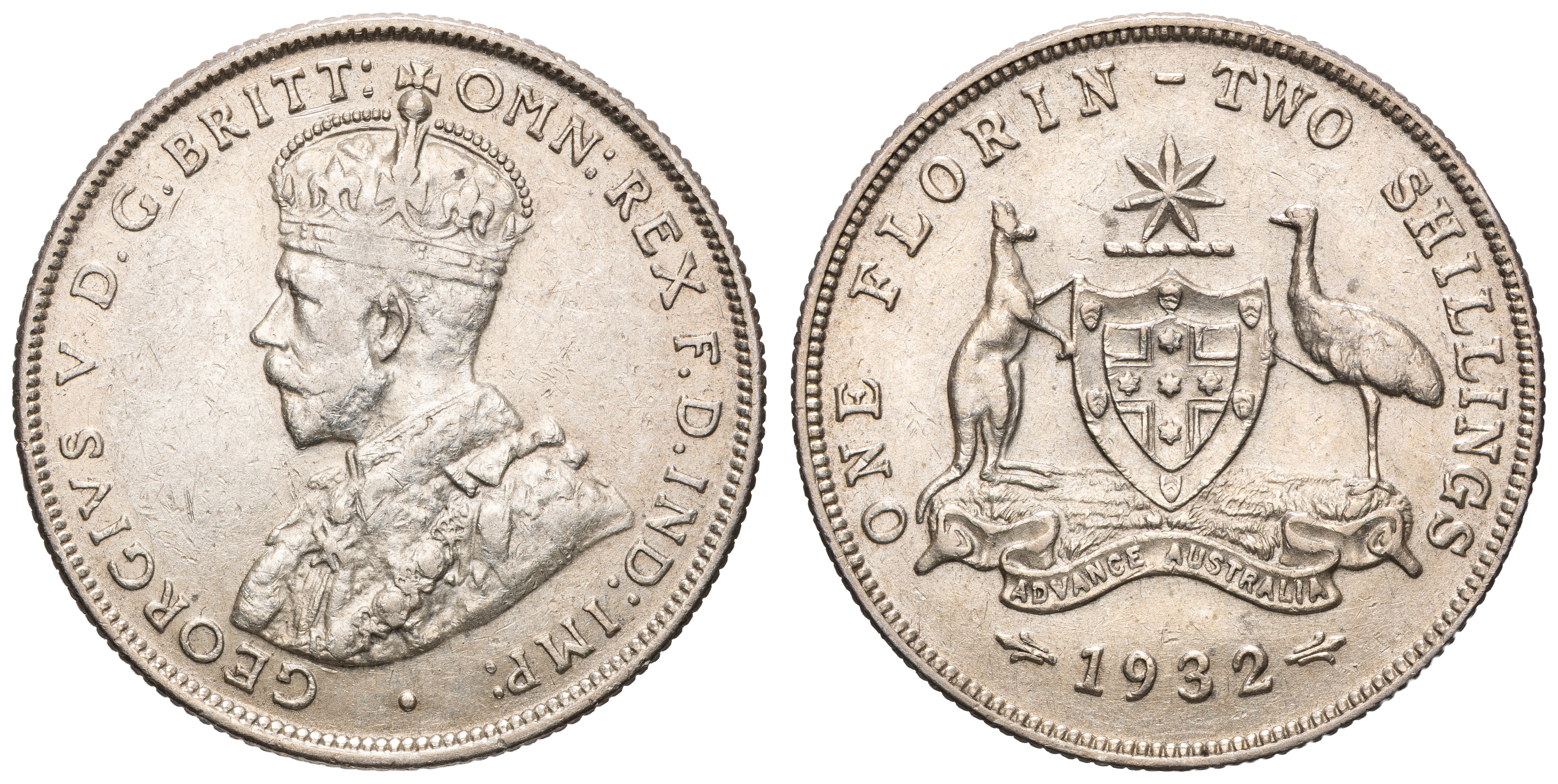 George V, Florin, 1932, Fine