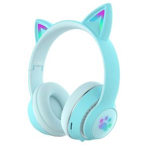 Cat Ear Wireless Bluetooth Stereo Headphones with Mic Blue | USED / DIRTY
