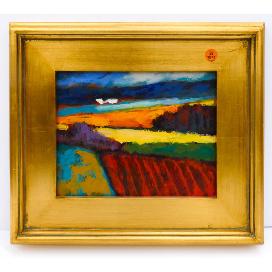 Lyle Silver Landscape Oil Painting Eastern Washington Gilt Framing. 14''x16''
