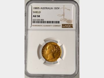 1880 VICTORIA SYDNEY MINT GOLD SOVEREIGN AU58