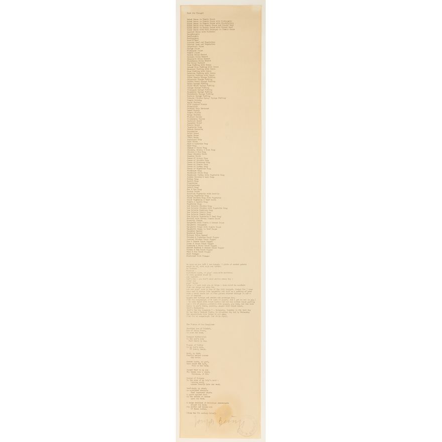 Joseph Beuys Food for Thought 1977