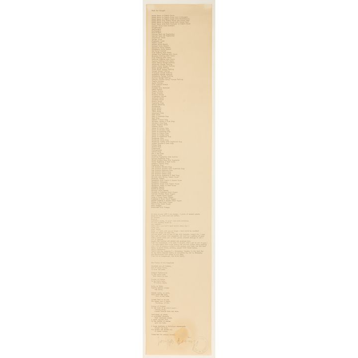 Joseph Beuys Food for Thought 1977