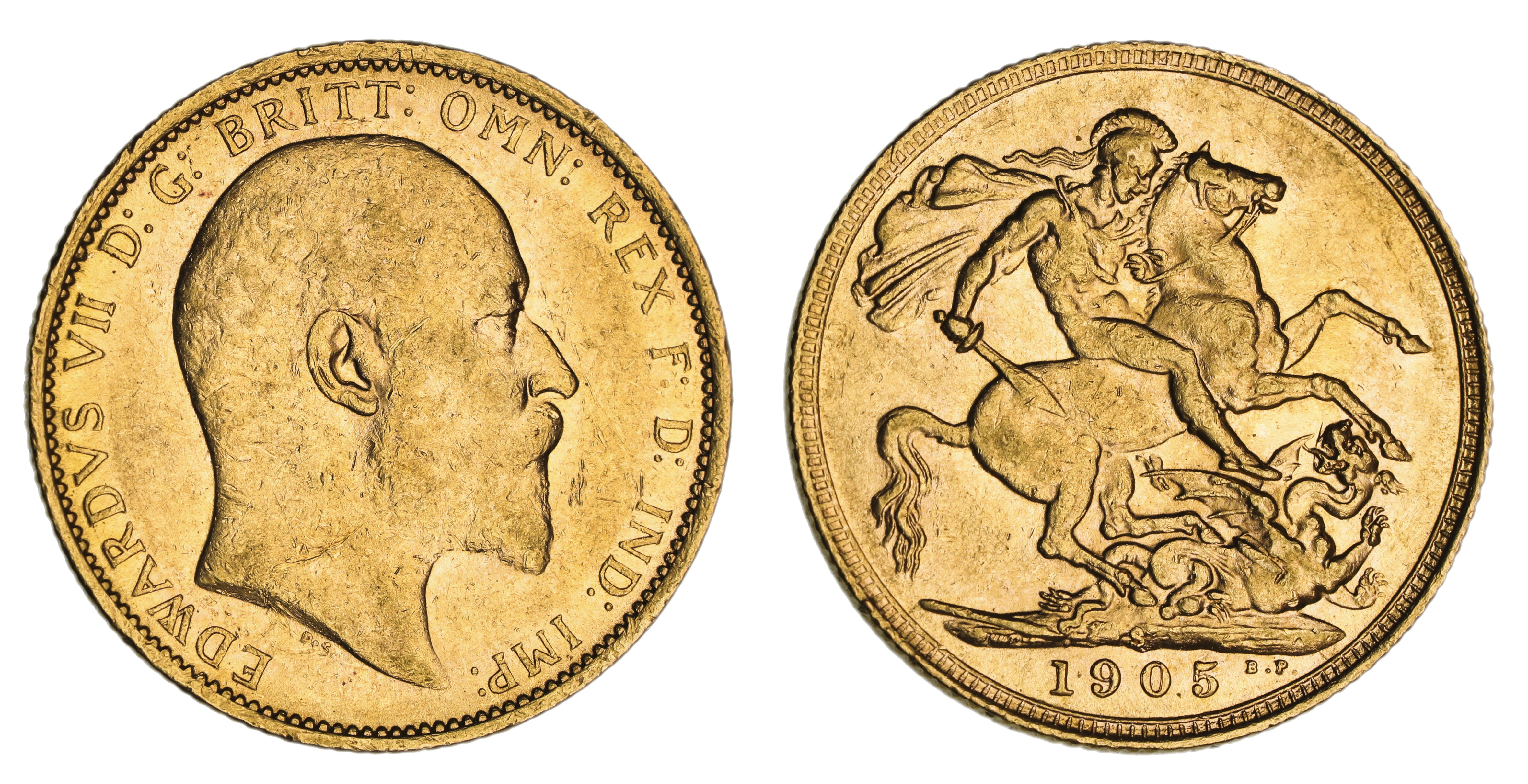 Edward VII, St. George Reverse - Sydney Mint, Sovereign, 1905, gVF