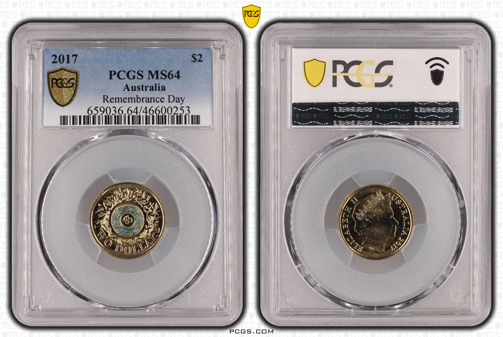 Elizabeth II, Remembrance Day, Two Dollar, 2017, PCGS MS64