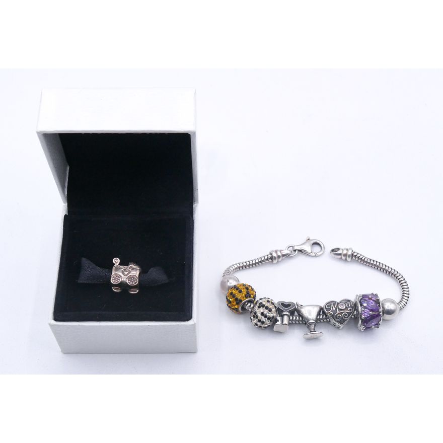 Box Pandora & Zable Sterling Charms & Bracelet
