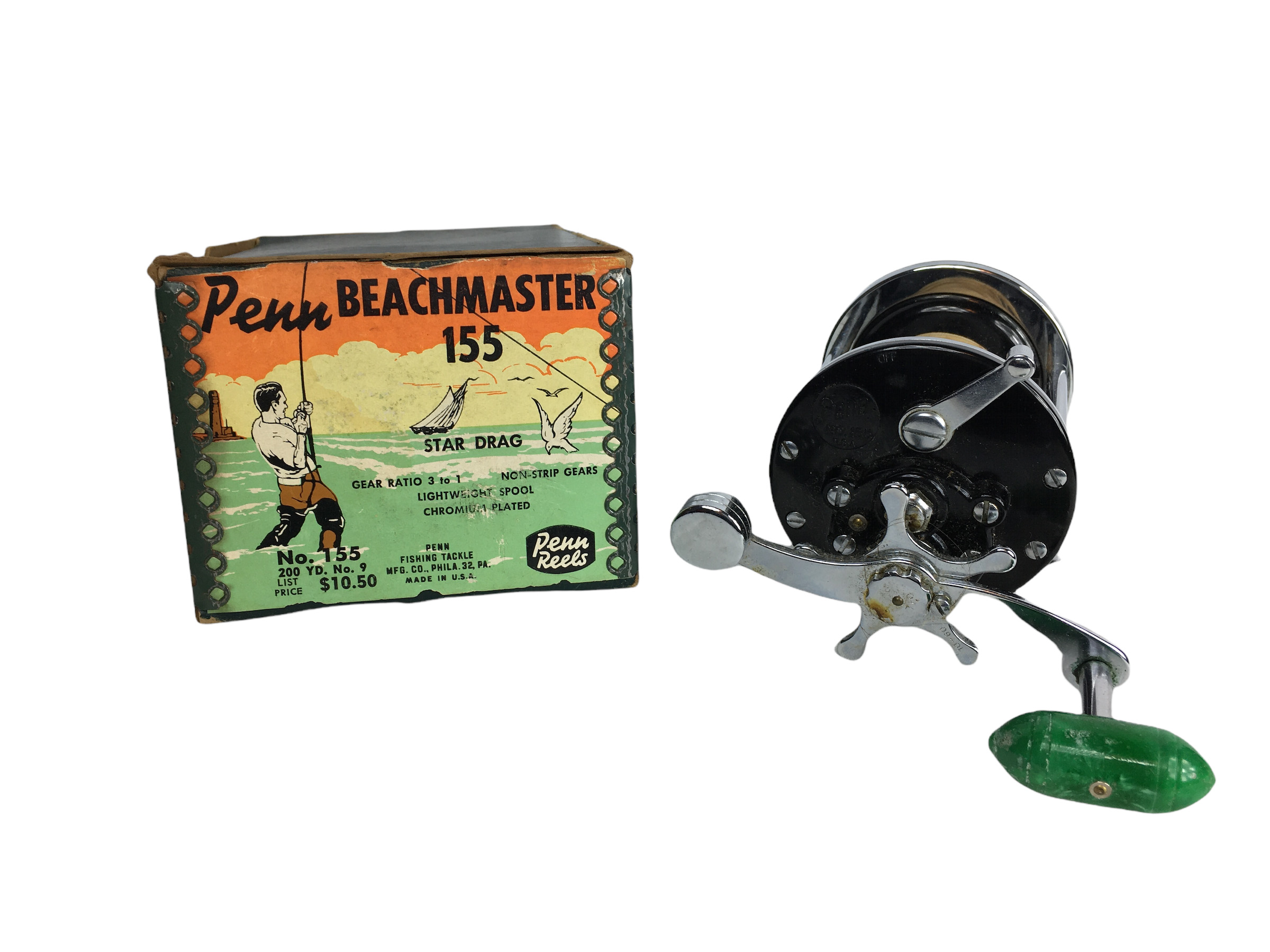 Vintage PENN No. 155 Beachmaster Saltwater Fishing Reel Original