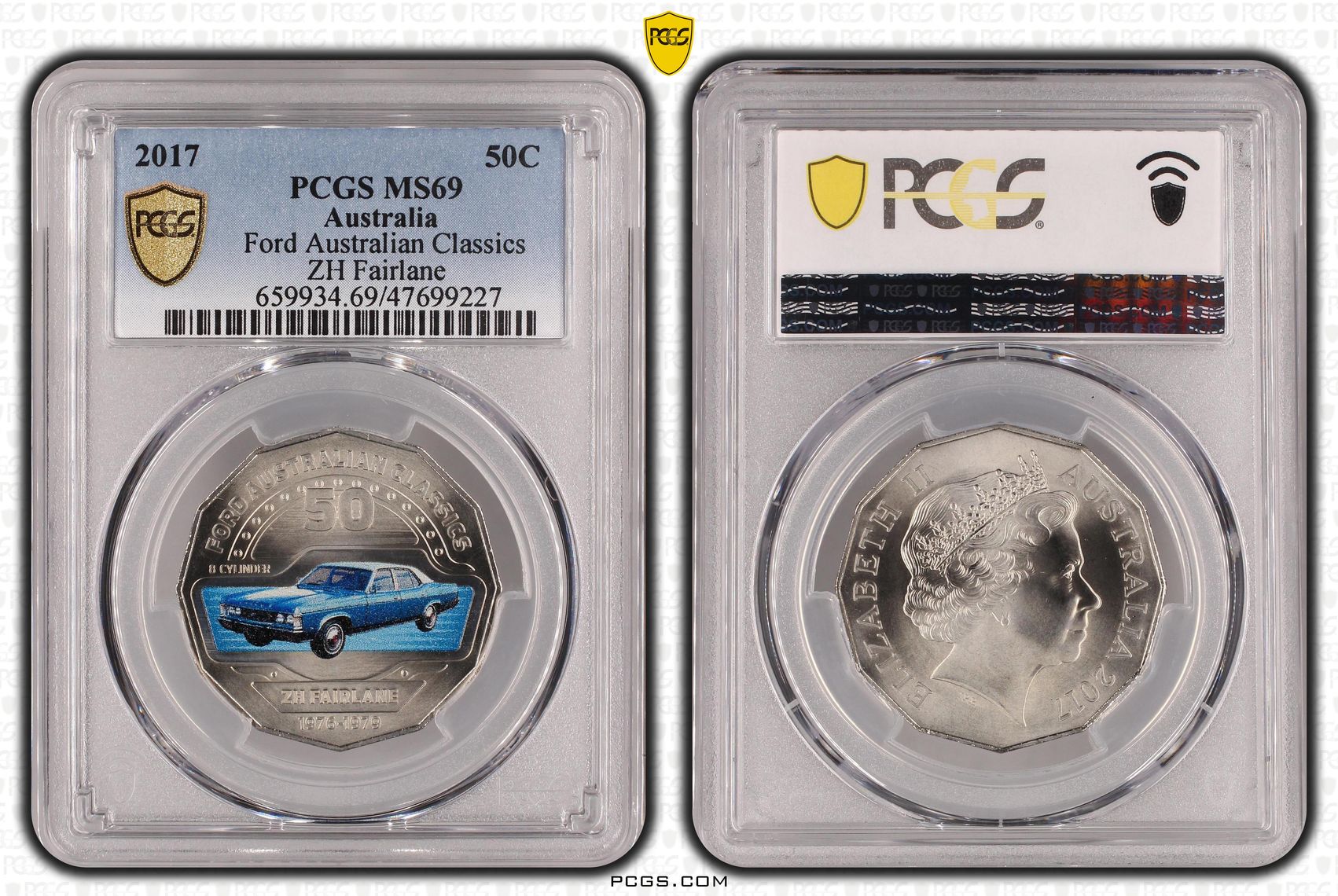 Ford Australian Classics - ZH Fairlane, Fifty Cent, 2017, PCGS MS 69