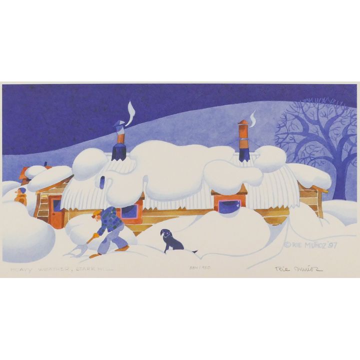 Rie Munoz ''Heavy Weather, Starr Hill'' 1997 Signed Print 11.25'' x 17.5'' Sheet.