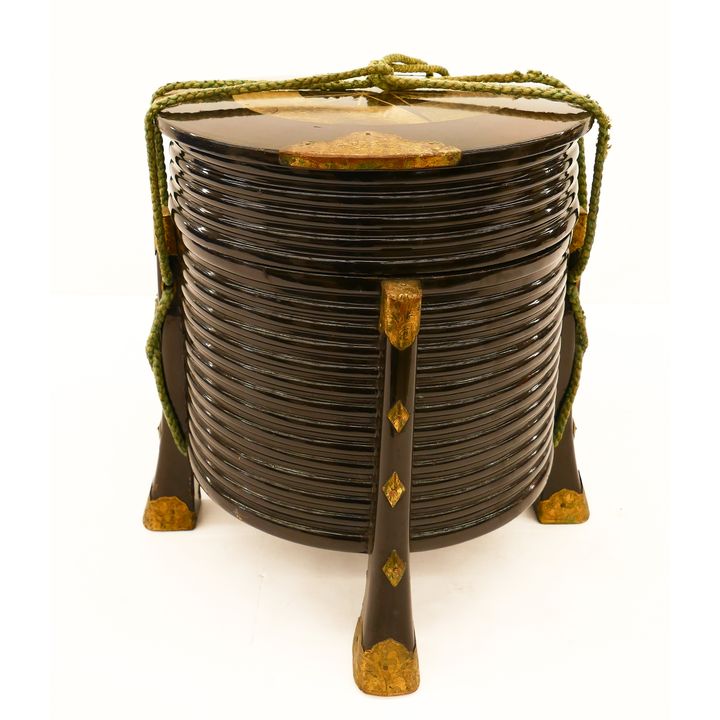 Meiji Japanese Hokkai Round Lacquered Box- 16x15''