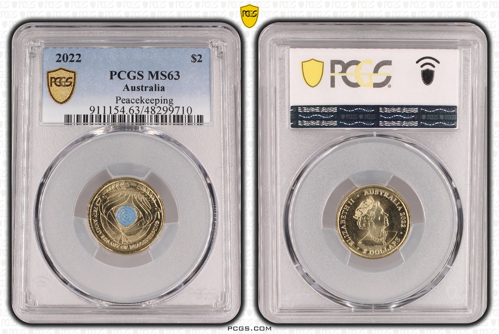 Elizabeth II, Peacekeeping - Colorized, Two Dollar, 2022, PCGS MS63