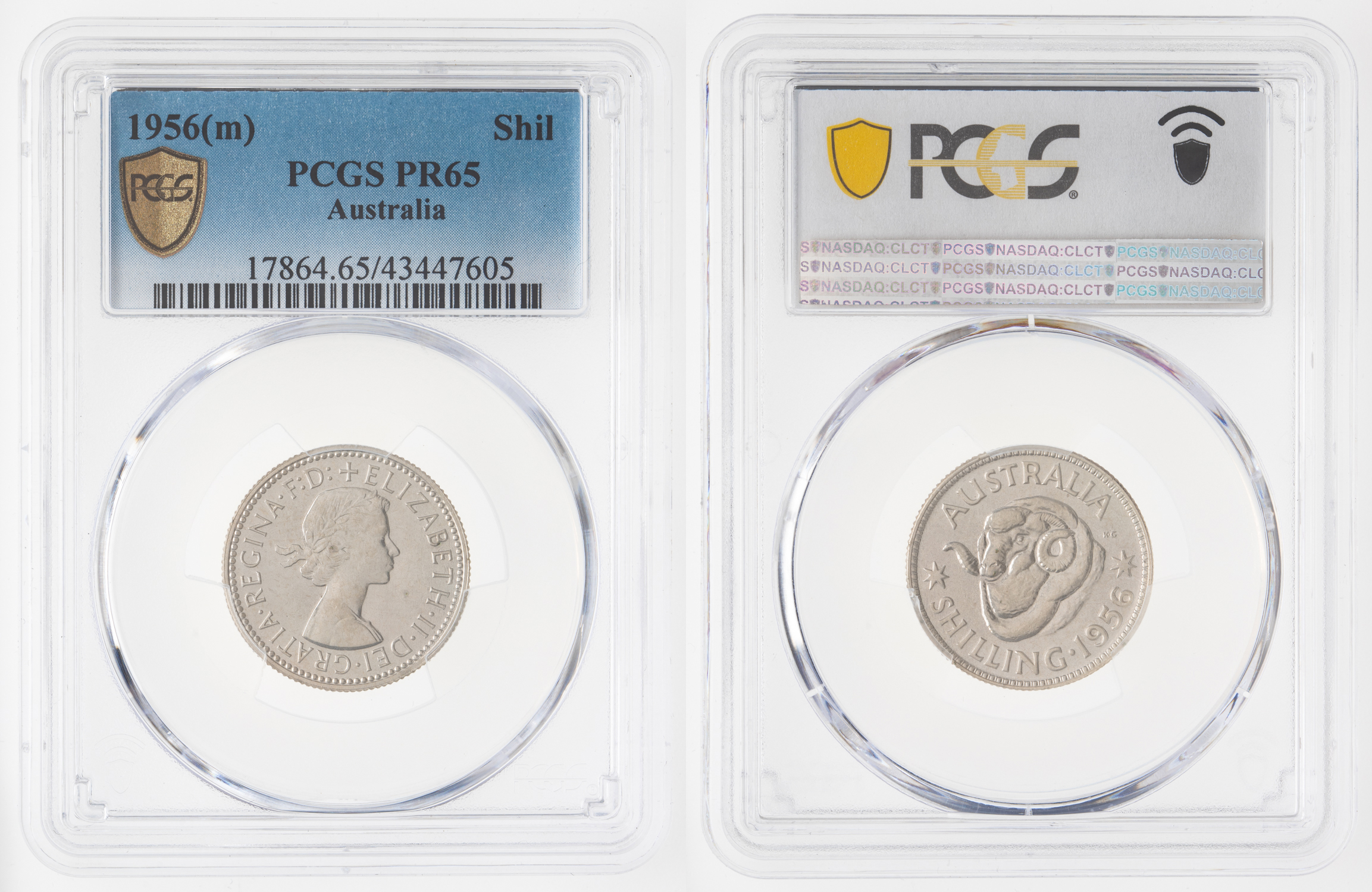 Elizabeth II, Shilling, 1956(m), PCGS PR 65