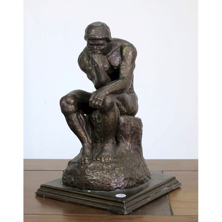 BRONZED COMPOSITION FIGURE - THE THINKER