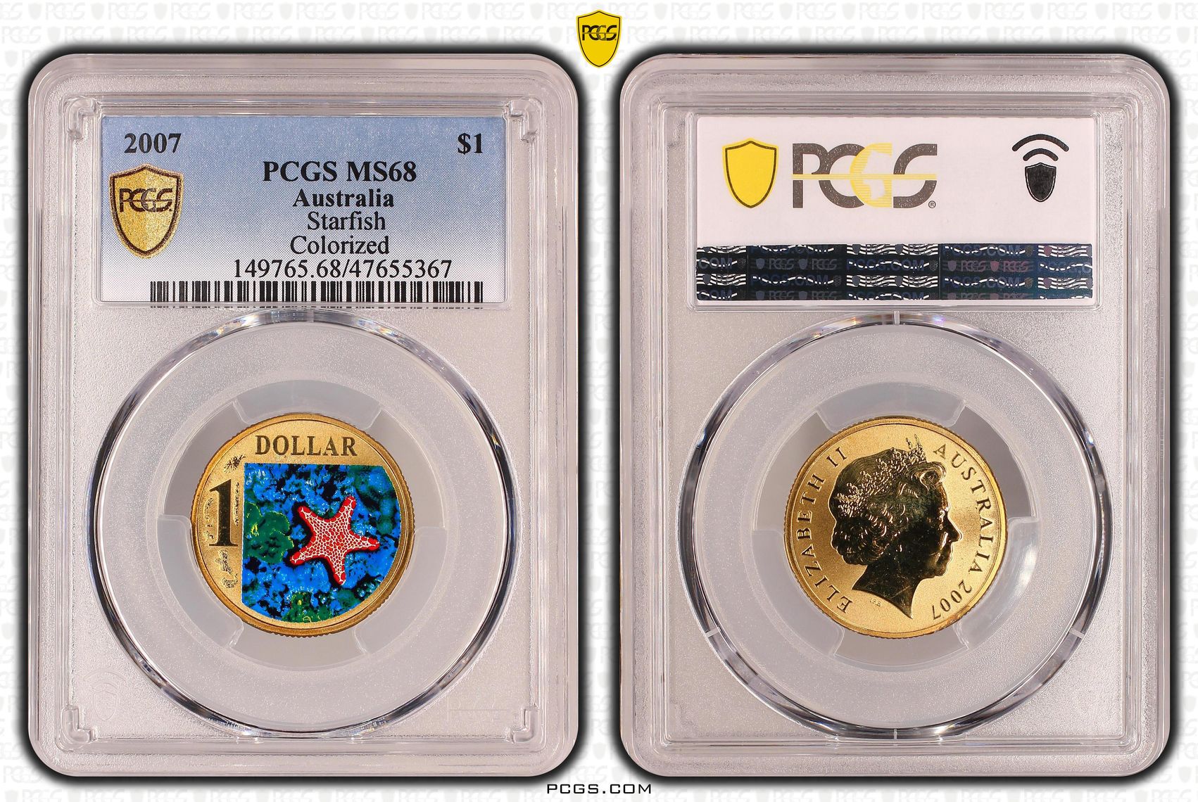 Starfish, One Dollar, 2007, PCGS MS 68