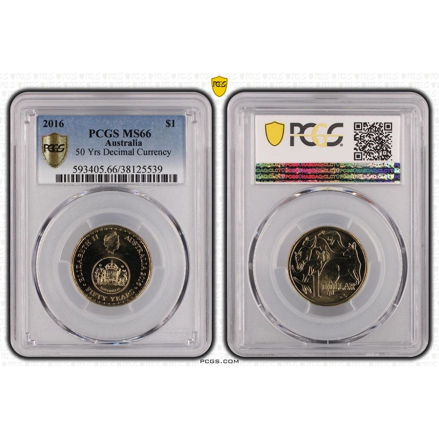 50 Yrs Decimal Currency, One Dollar, 2016, PCGS MS 66