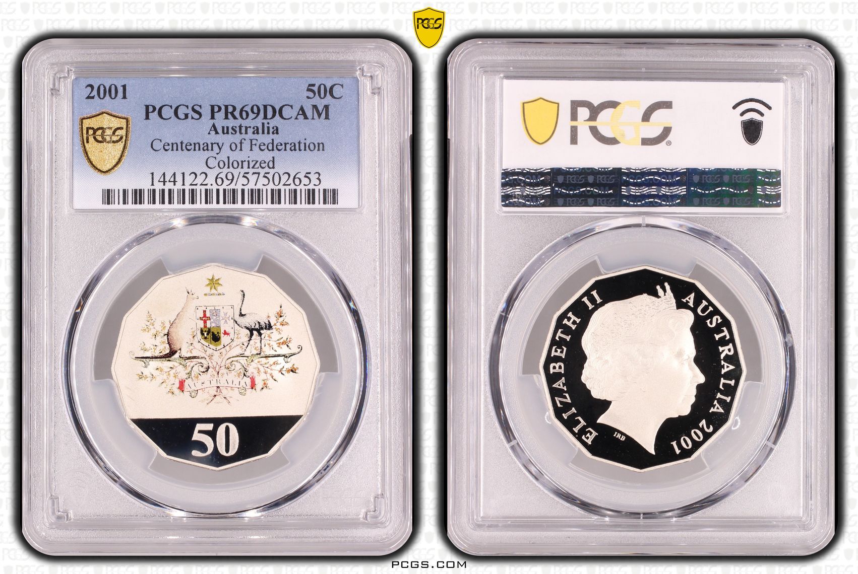 Centenary of Federation Colourised, Fifty Cent, 2001, PCGS PR69DCAM
