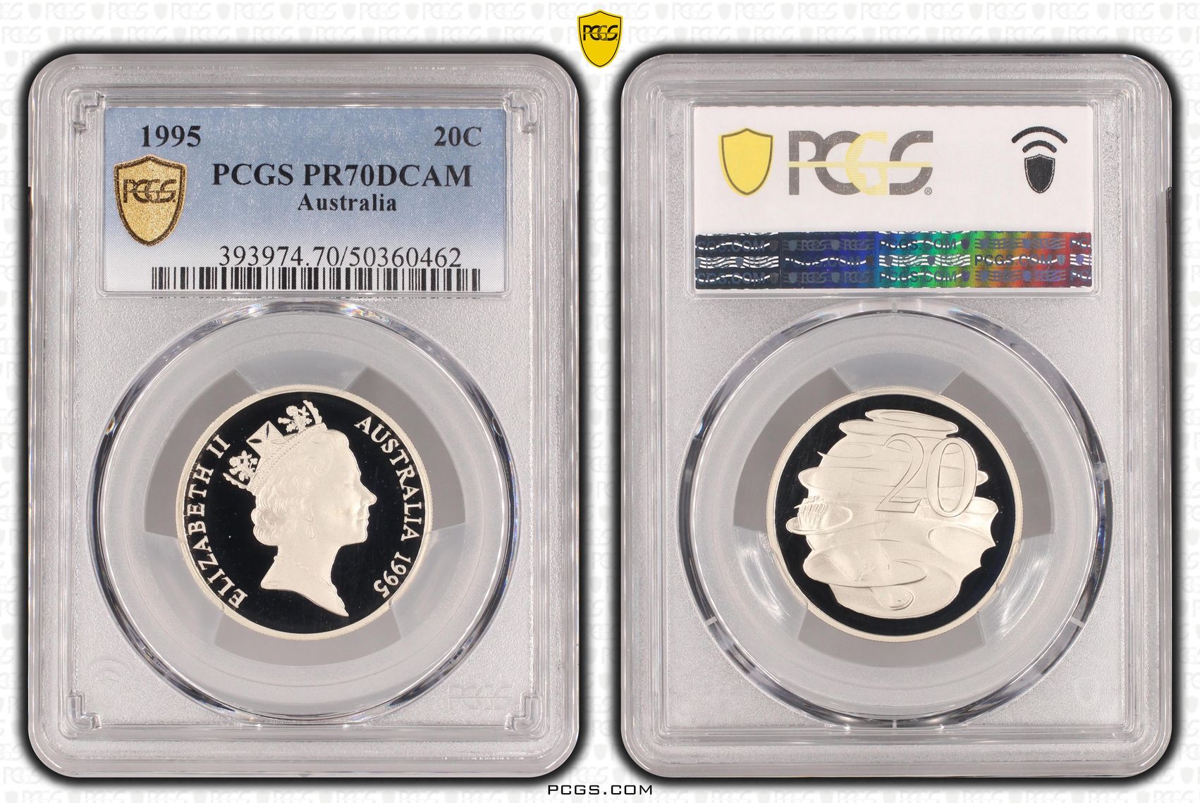 Twenty Cent, 1995, PCGS PR70DCAM