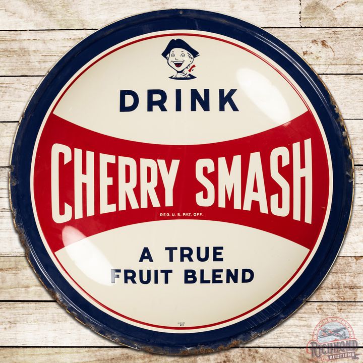 1953 Drink Cherry Smash "A True Fruit Blend" SST Bubble Sign - 8.5