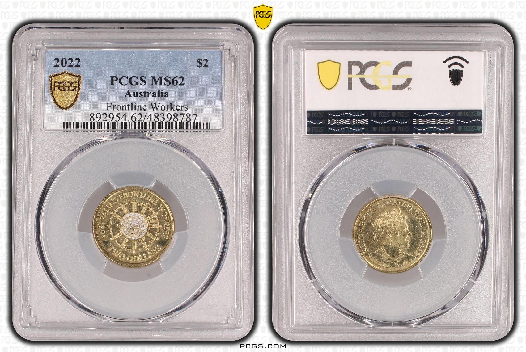 Elizabeth II, Frontline Workers, Two Dollar, 2022, PCGS MS62