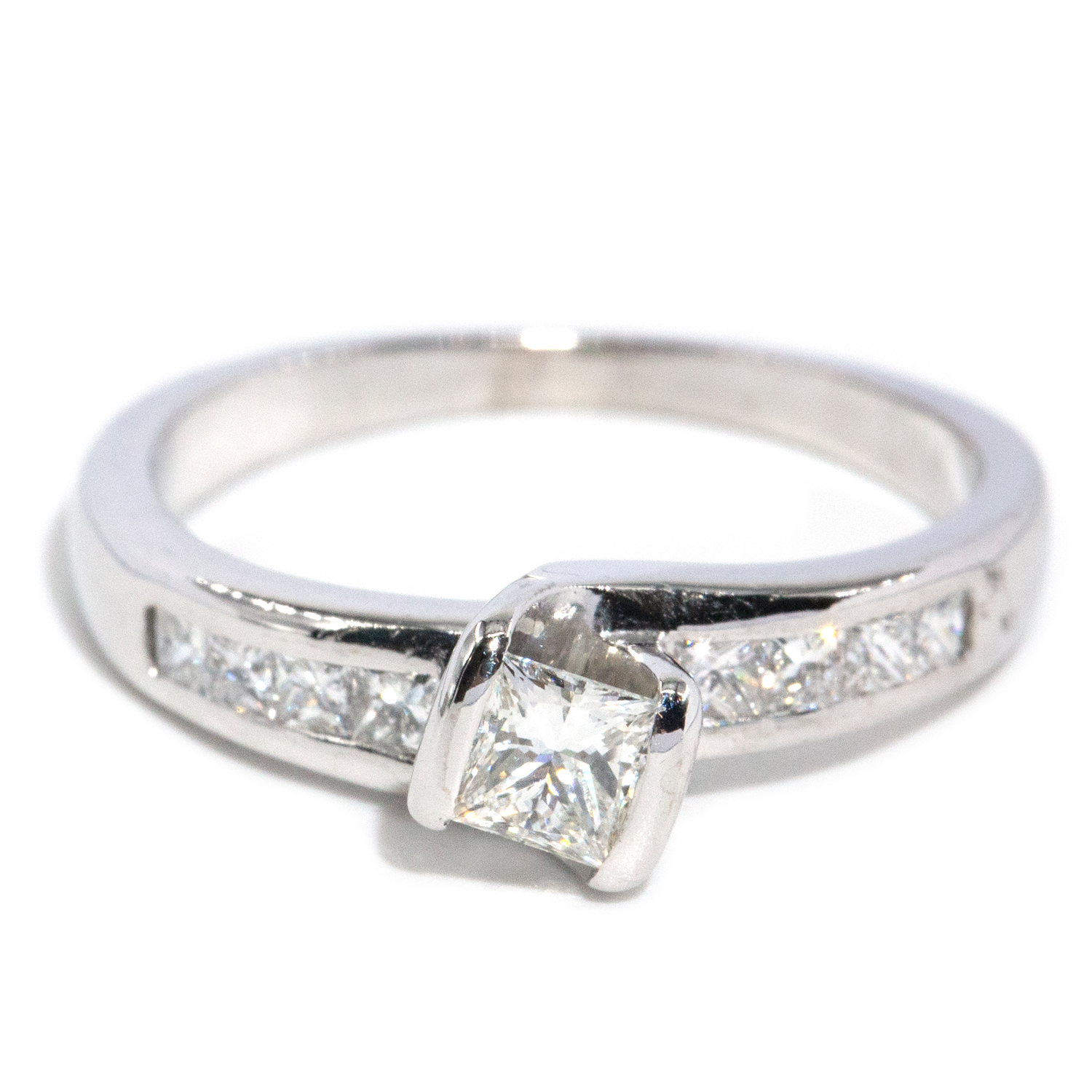 0.51 Carat Princess-Cut Diamond Ring in 18ct Gold