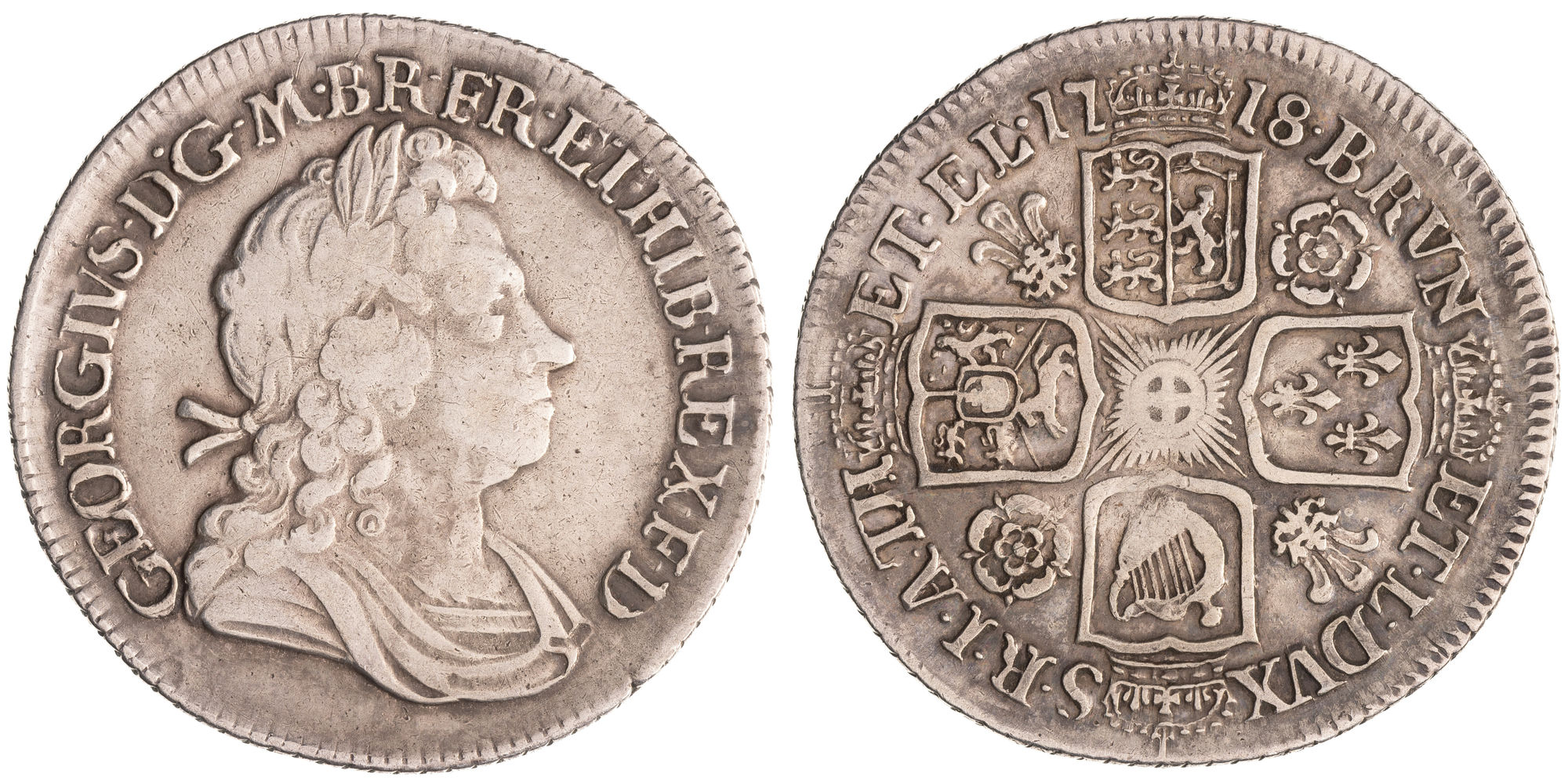 Great Britain, George I, Shilling, 1718, Fine