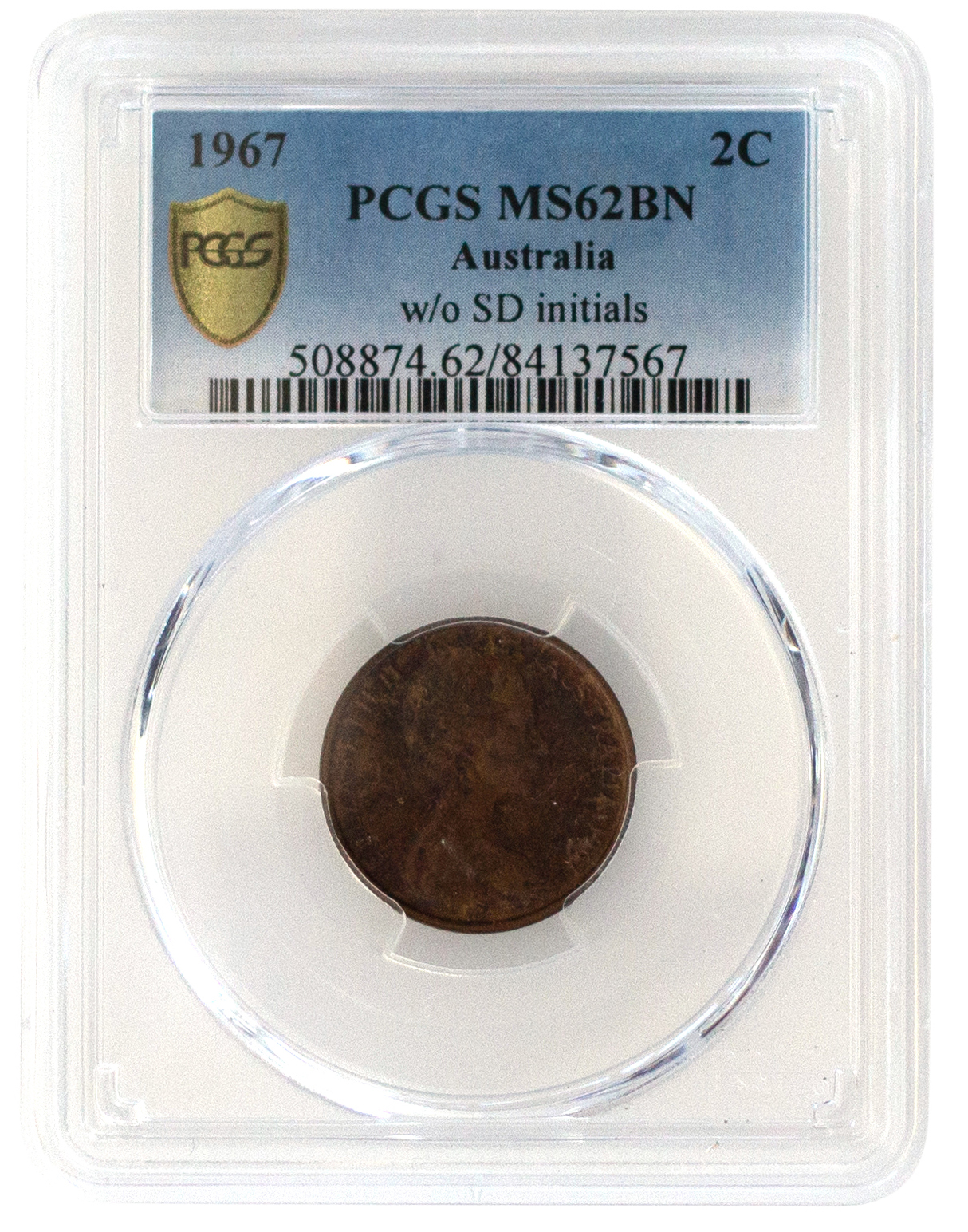 Elizabeth II, Two Cents, 1967, MS 62BN