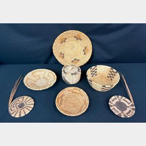 Group Of Seven Tohono O'odham Baskets.