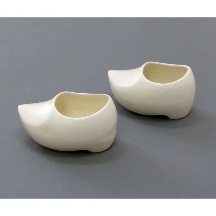 Crown Lynn Potteries, Pair of white clogs