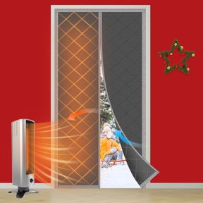 FIT DOOR SIZE 36 X 82 INCH NABOWAN MAGNETIC THERMAL INSULATED DOOR CURTAIN FOR WINTER - FITS DOOR SIZE 36" X 82", KEEPS THE HEAT I
