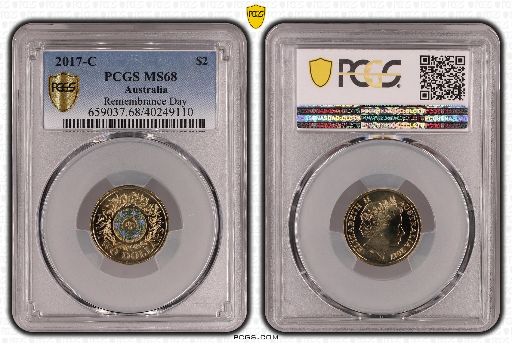 Remembrance Day Colorized, Two Dollar, 2017-C, PCGS MS68