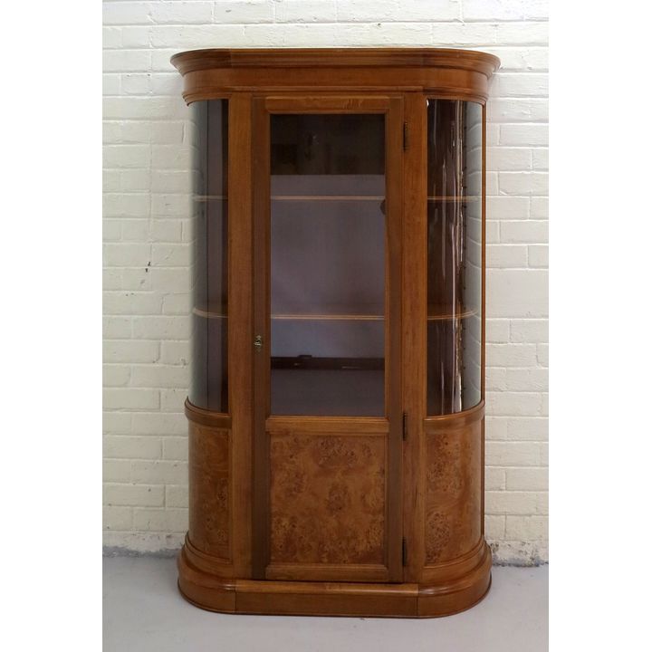 MAHOGANY AND WALNUT DISPLAY CABINET