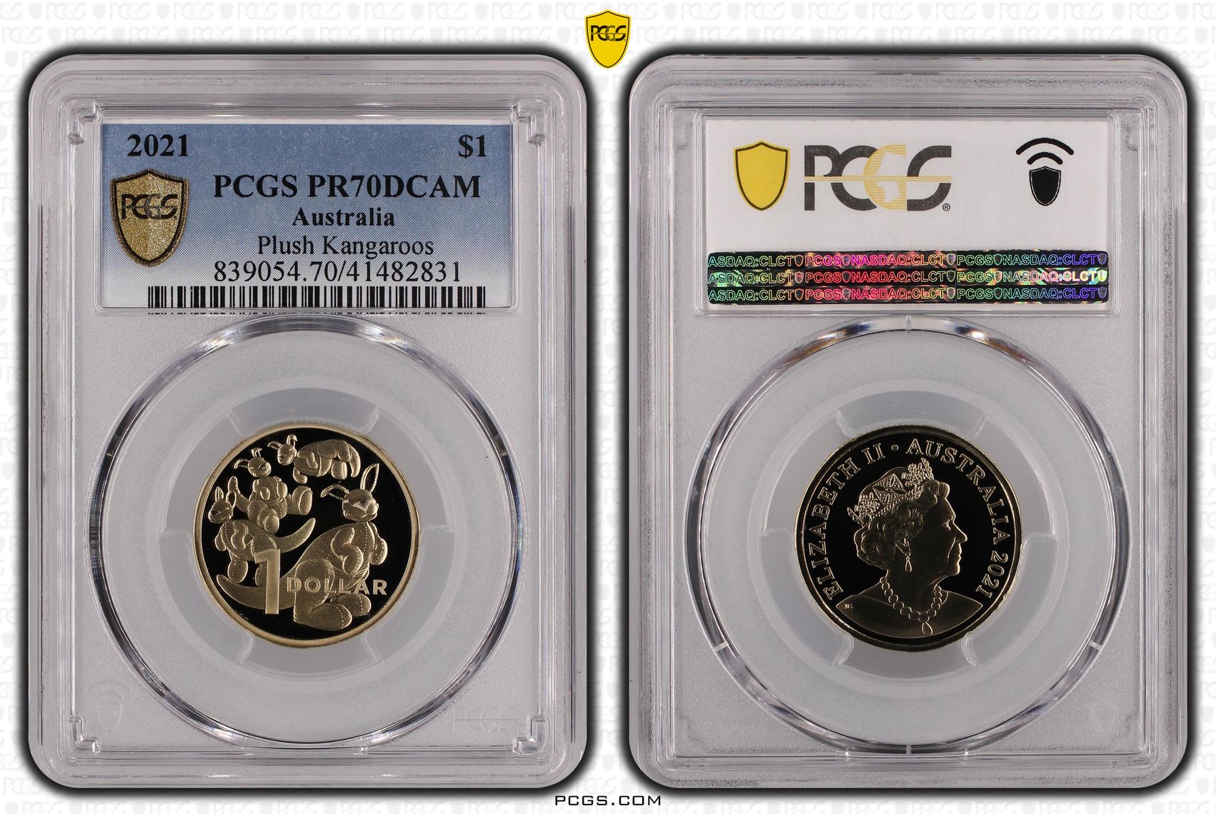 472 · 2021 Australia One Dollar, $1 Plush Kangaroos PCGS - PR70DCAM POP 20/0 -831