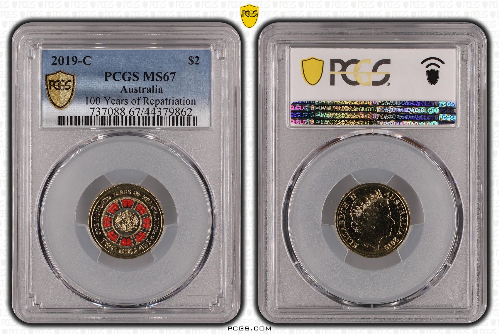 100 Years of Repatriation Colourised, Two Dollar, 2019-C, PCGS MS67