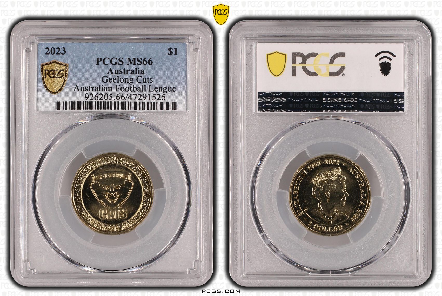 AFL- Geelong Cats, One Dollar, 2023 POP Report 2/0, PCGS MS 66