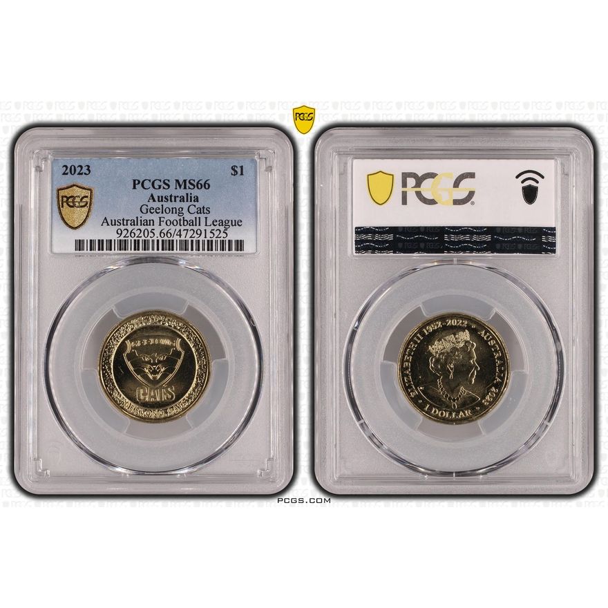 AFL- Geelong Cats, One Dollar, 2023 POP Report 2/0, PCGS MS 66