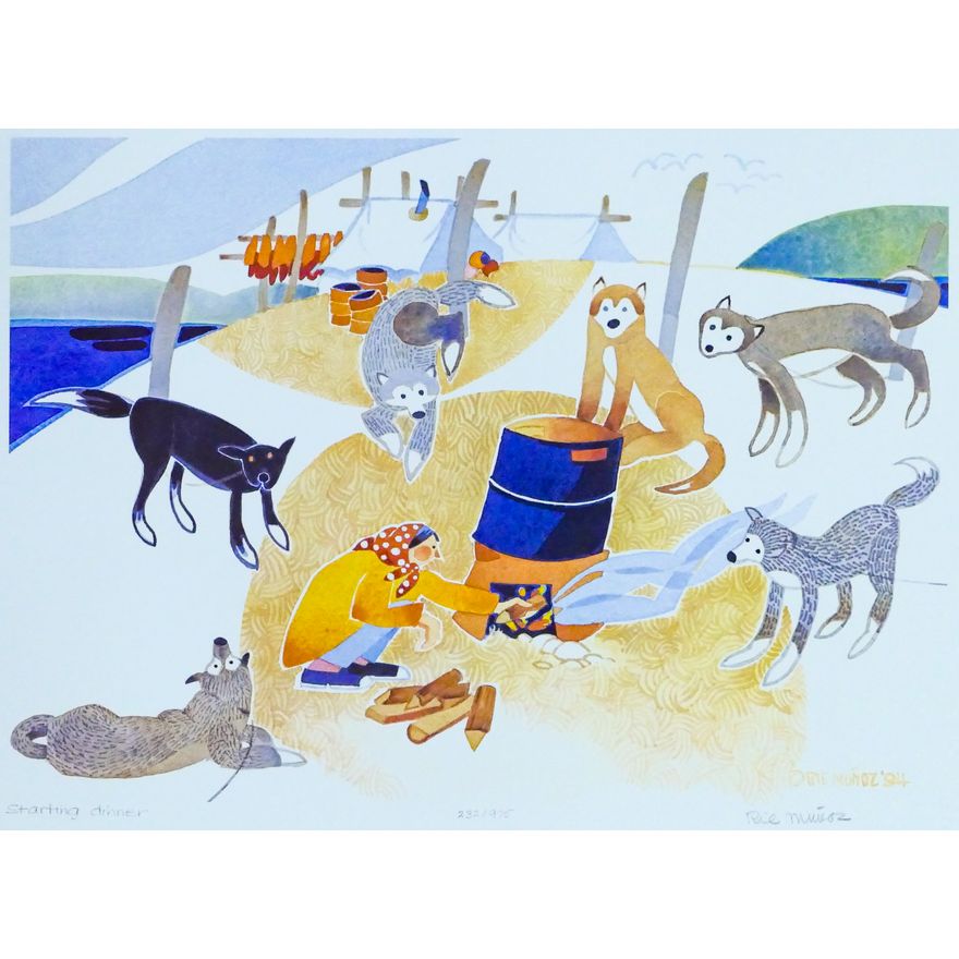 Rie Munoz ''Starting Dinner'' 1994 Signed Print
