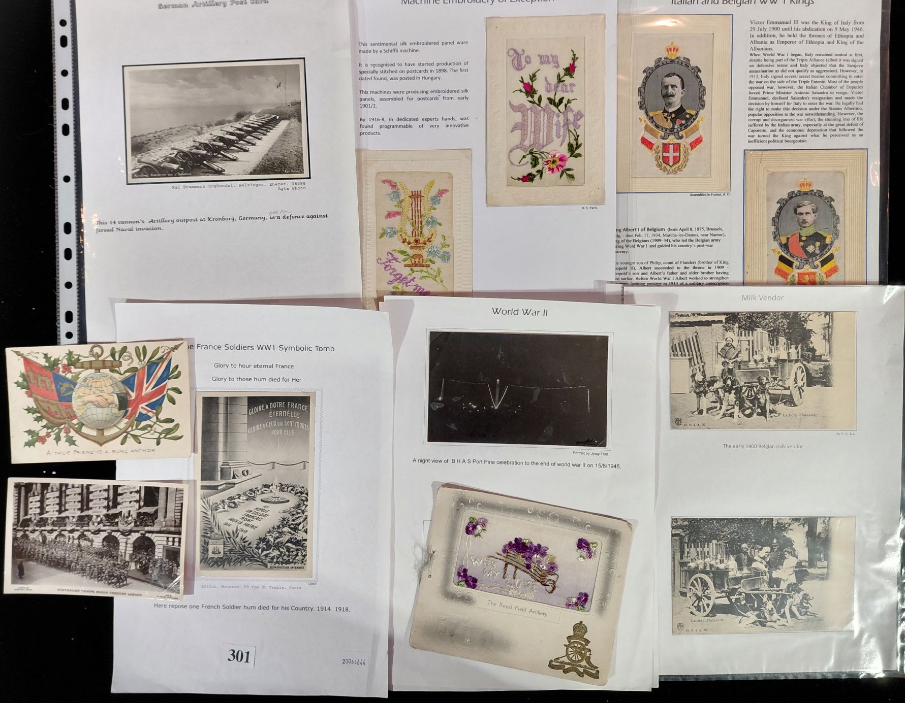301 · SILK AND POSTCARDS/PHOTOGRAPHS - WW1