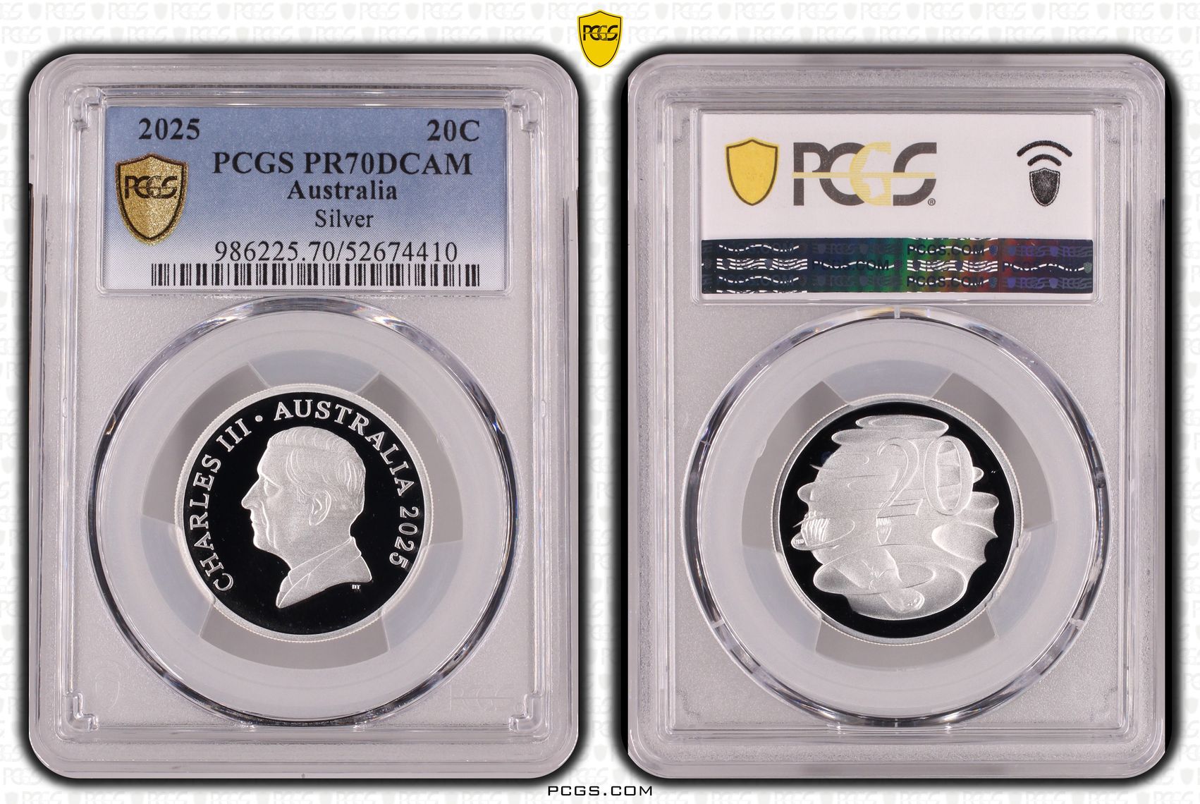 Silver, POP 9/0, Twenty Cent, 2025, PCGS PR70DCAM