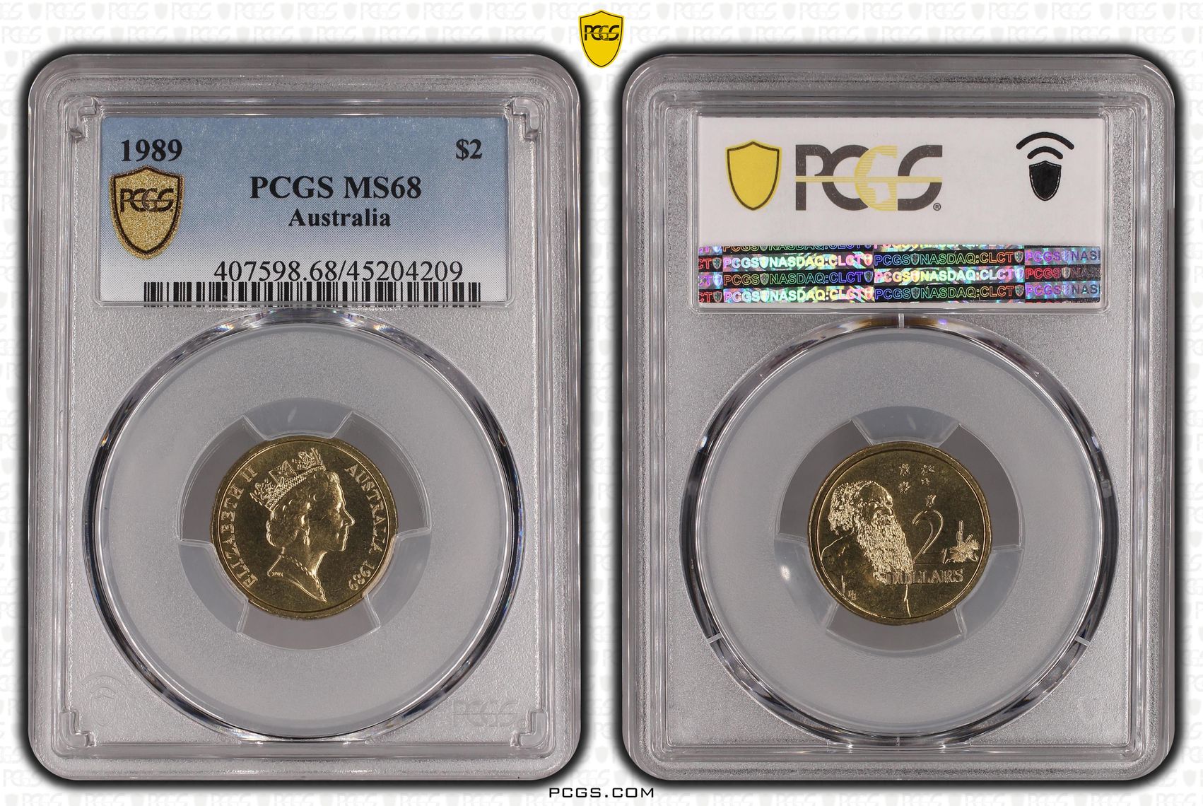 1989 Australia Two Dollar, $2 PCGS - MS68 -209
