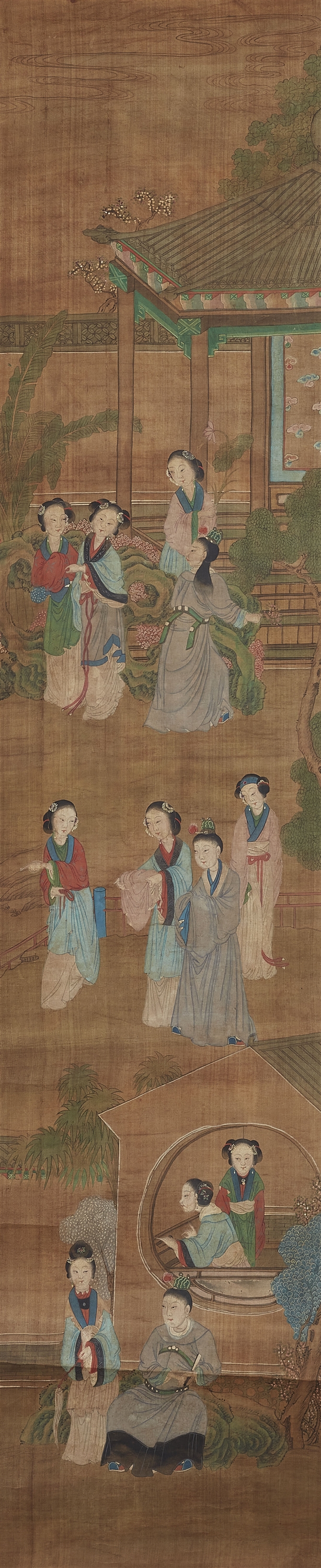 Figures in the garden. Late Qing dynasty