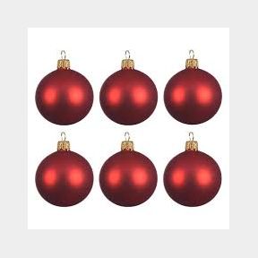 Matt Christmas Baubles - 80mm (Pack of 6) - Red - | Bar 9902141524043 - 51745/1686 AS B2 (S10)