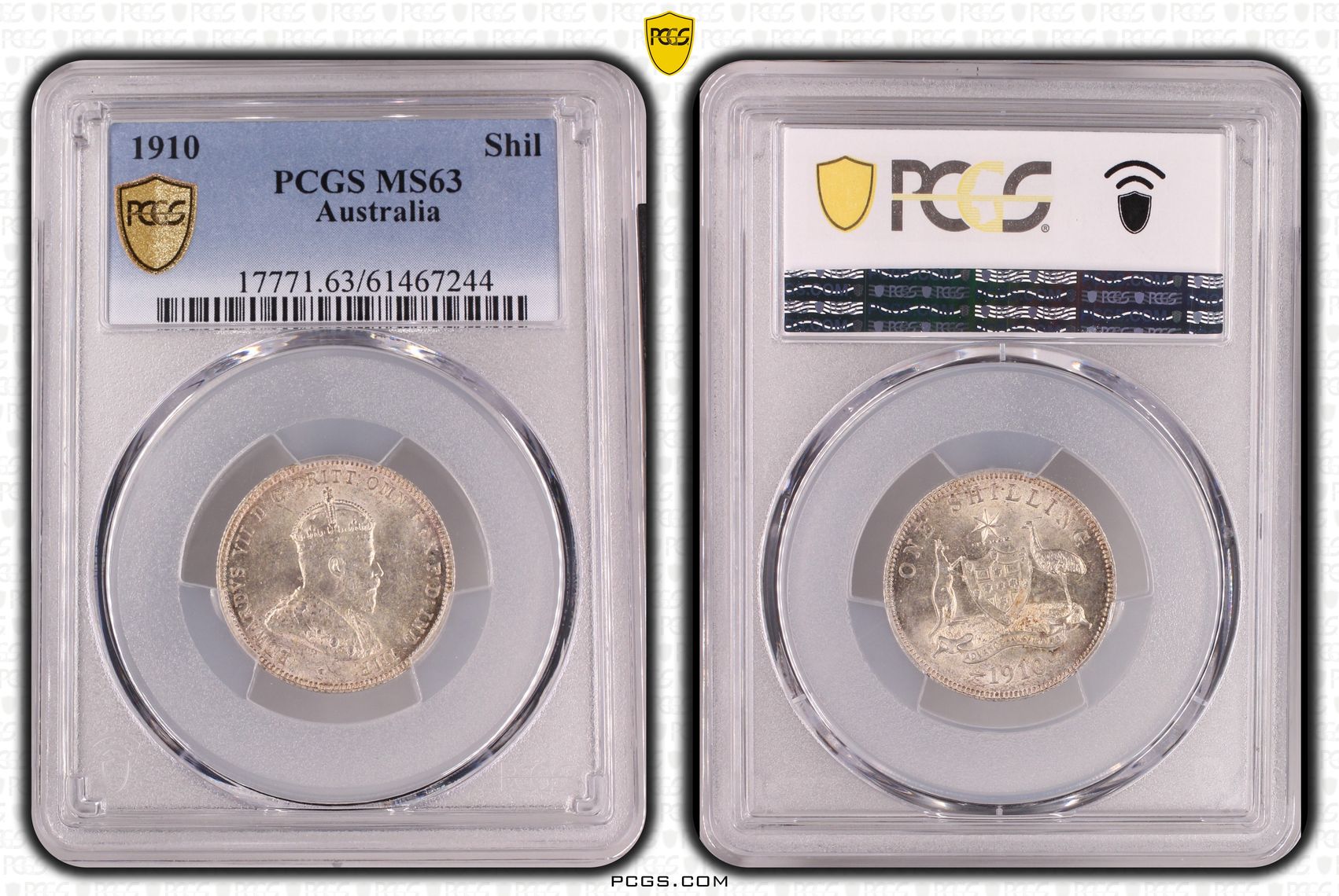 Edward VII, Shilling, 1910, PCGS MS63