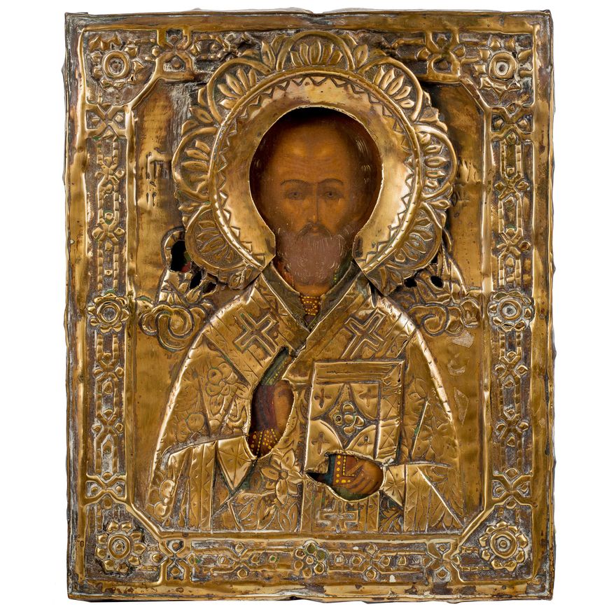 Ikona - Św. Mikołaj, Rosja, 2 poł XIX w.