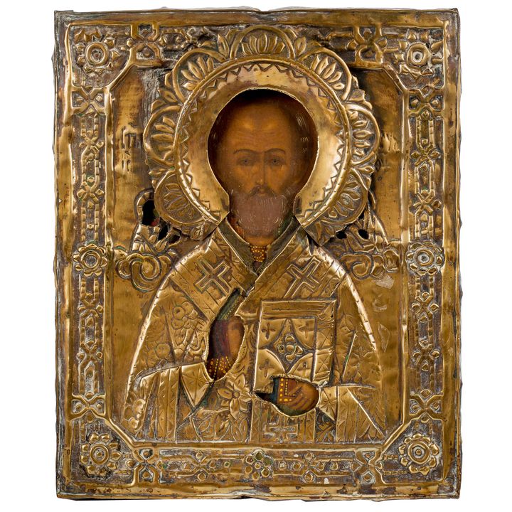 Ikona - Św. Mikołaj, Rosja, 2 poł XIX w.