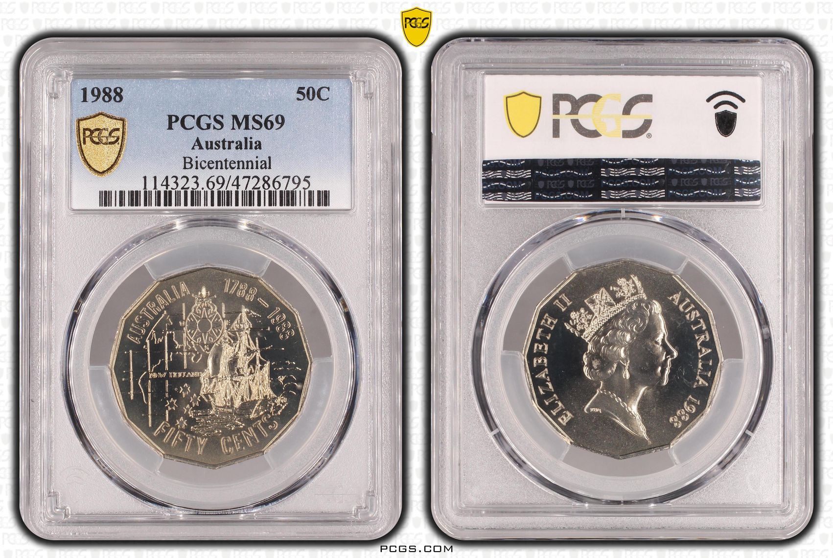 Bicentennial POP 19/0, Fifty Cent, 1988, PCGS MS69