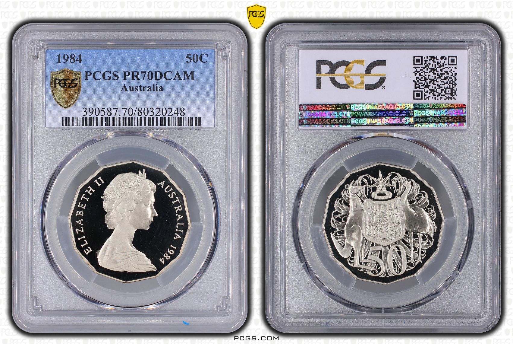 Top pop, Fifty Cent, 1984, PCGS PR70DCAM