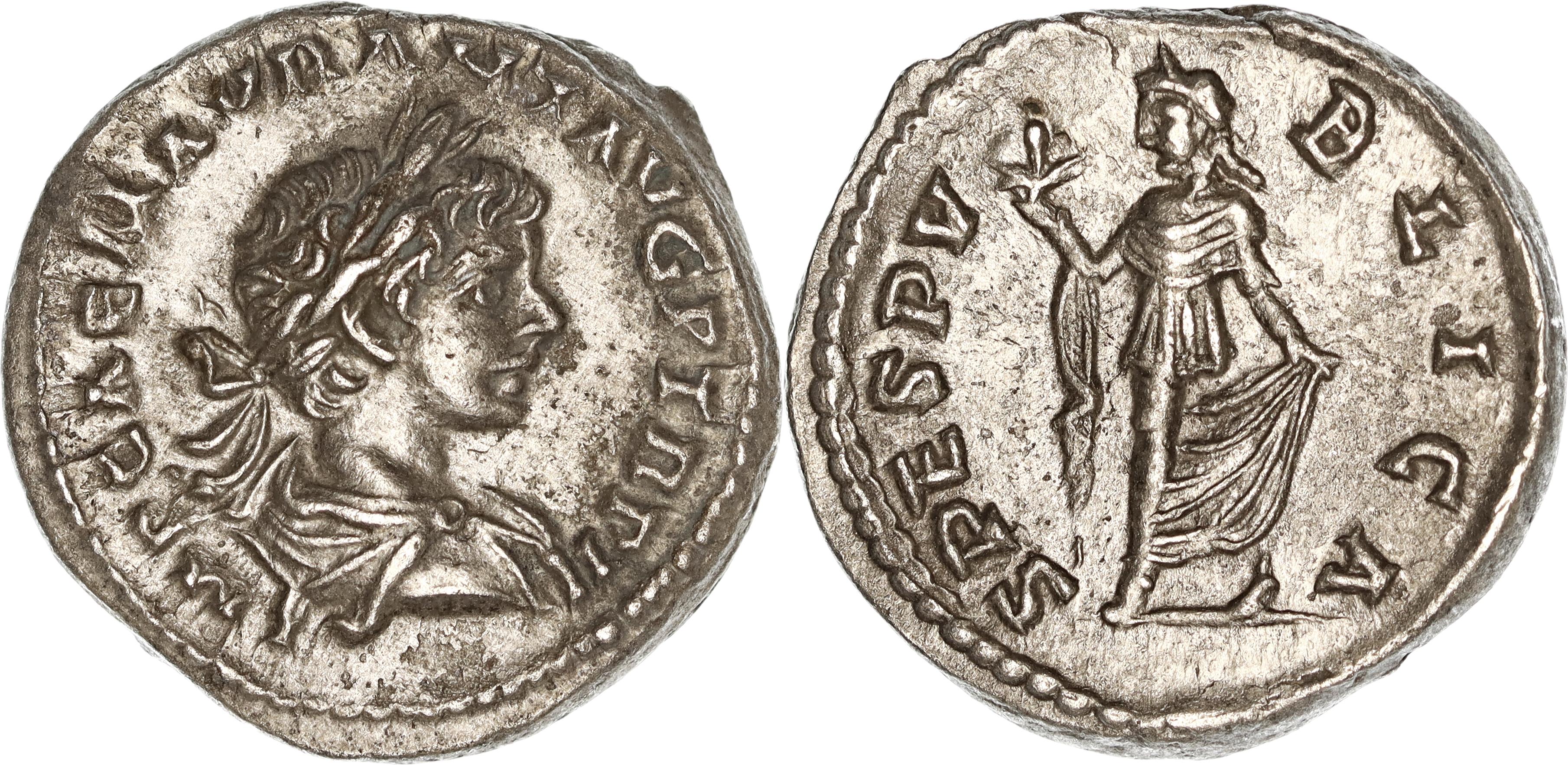 Roman Empire, Caracalla, Silver Denarius, 199 AD, gVF