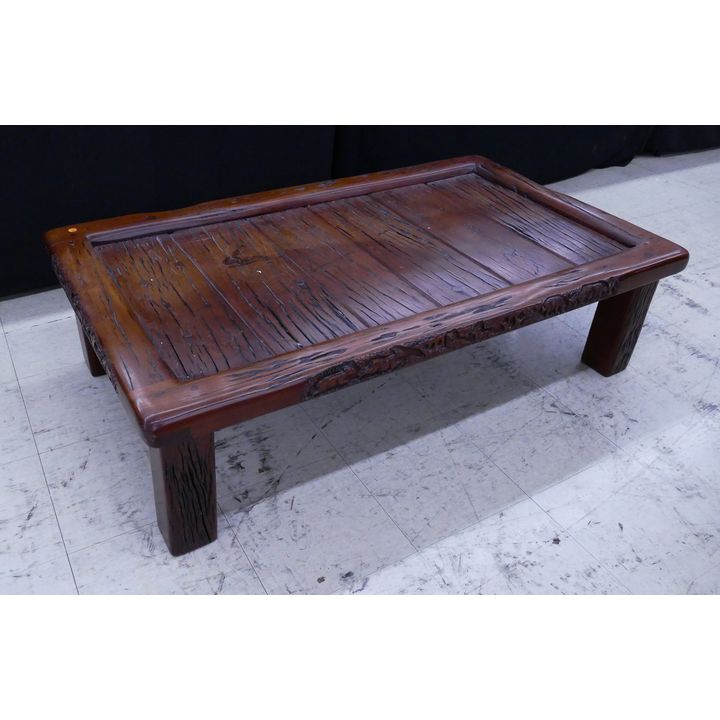 African Ironwood Carved Coffee Table- 55x31x15'' (EX)