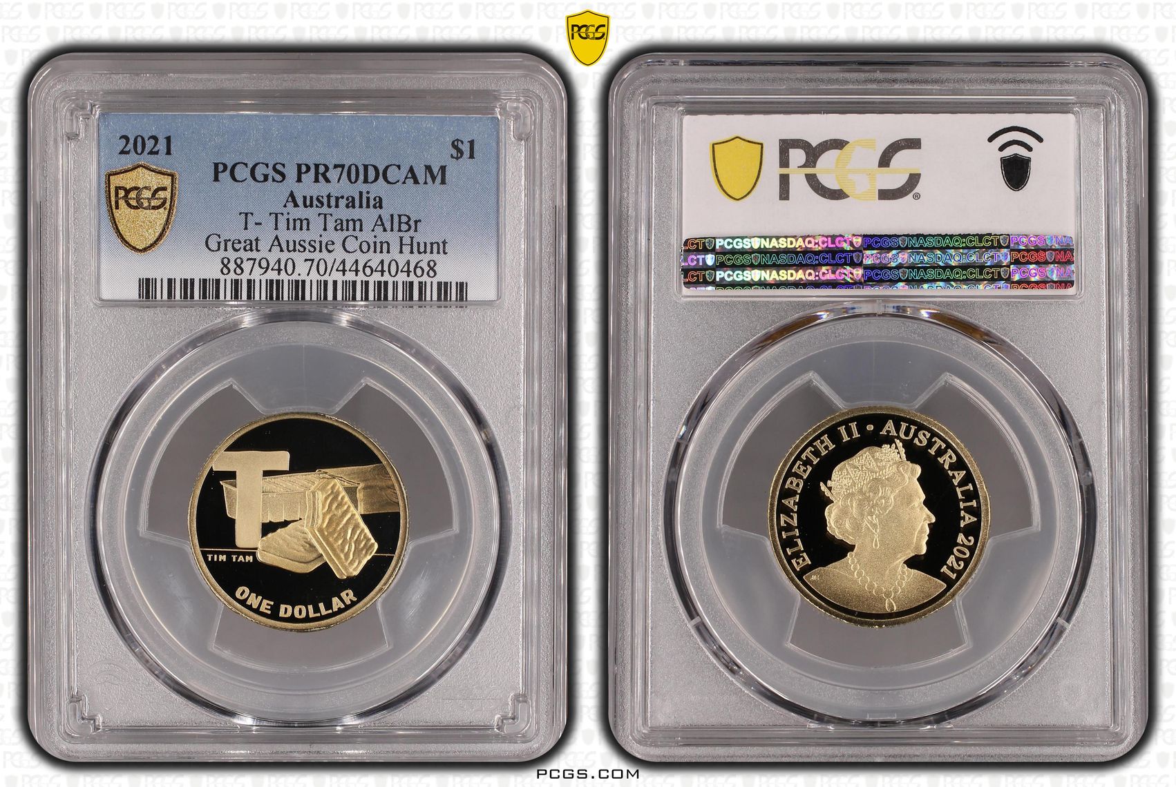 2021 Australia One Dollar, $1 T- Tim Tam AlBr PCGS - PR70DCAM POP 9/0 -468